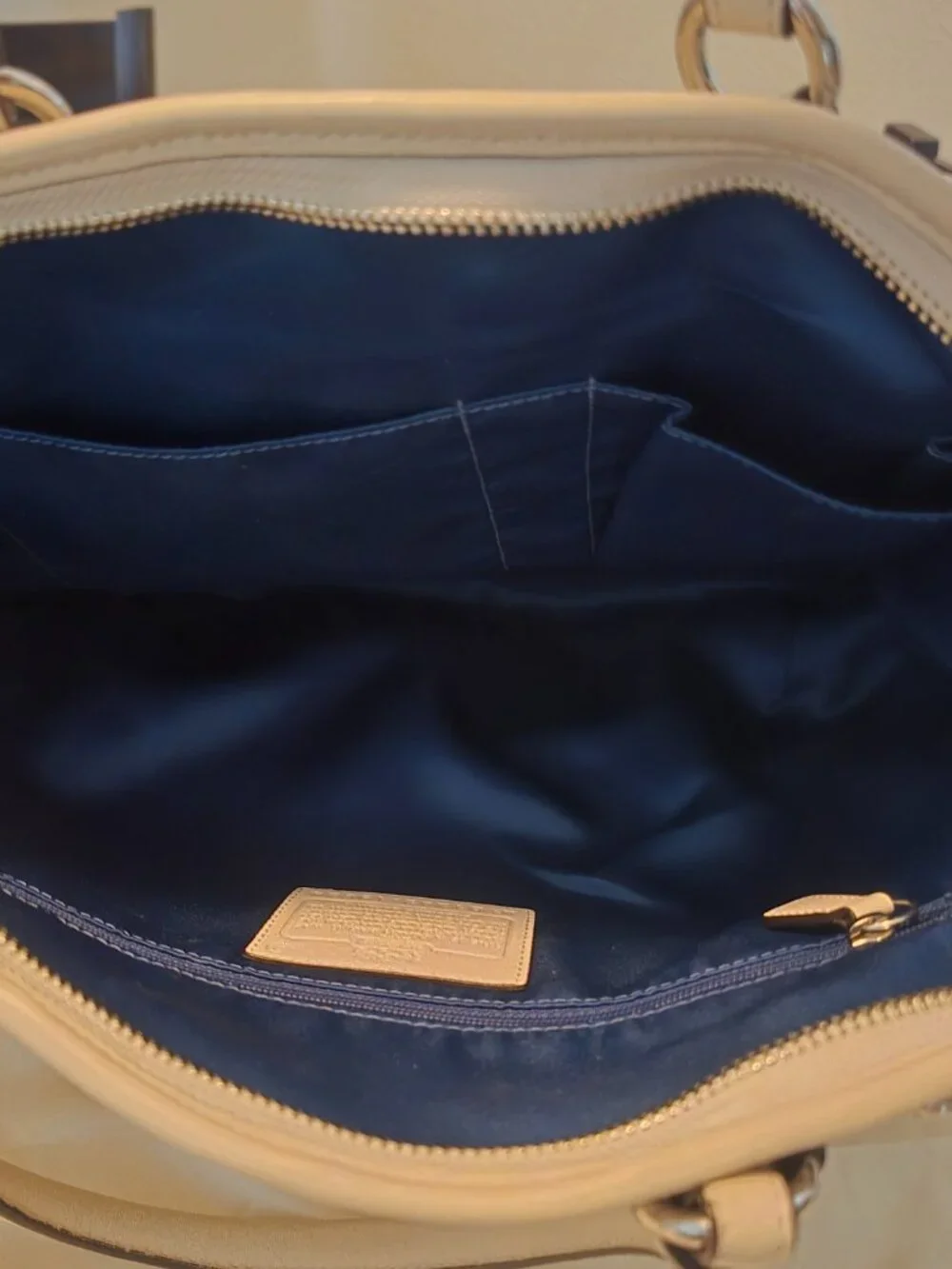 Leather Coach laser-cut large satchel